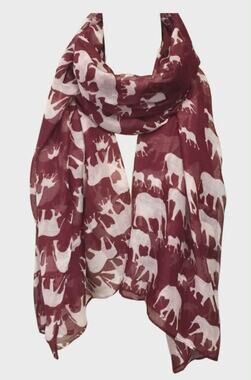 Elephant Maroon Scarf Wraps Shawl Soft Scarves Wrap. Alabama Roll Tide Crimson.
